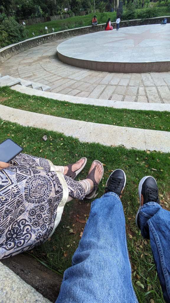 Puma sneaker in the park